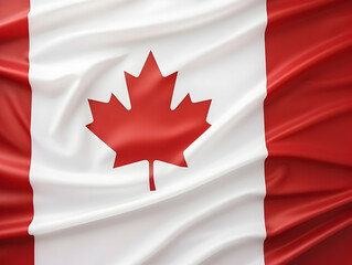 Canada national flag background,  Canadian flag weaving made by silk cloth fabric, Canada background, ai generated image