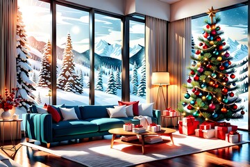 Winter christmas background full of happy memory