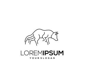 Single Line Wolf Animal