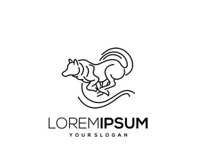 Single Line Wolf Animal