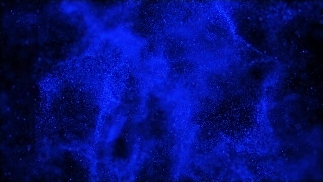  Particles blue color dots background. Abstract background  particles.