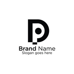 Logo branding for company website or creative minimal letter P logo design
