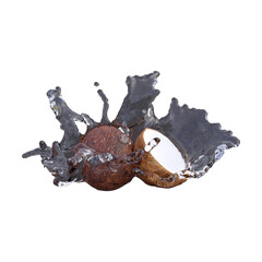 Realistic 3D render of coconut best for commercial and Design purpose