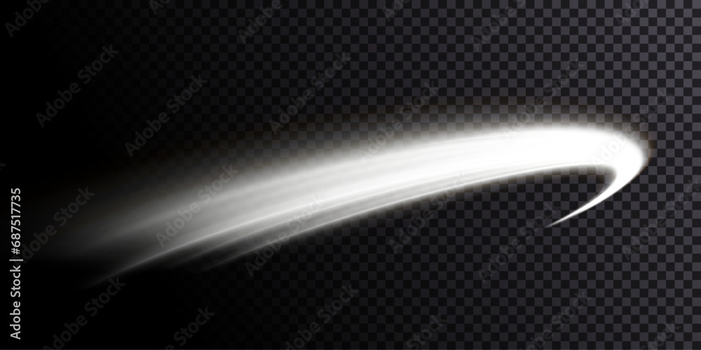 Aufkleber Light effect of high speed curved light beams. Technology of light movement of light energy. Banner poster design concept. Abstract background of curved rays of light.