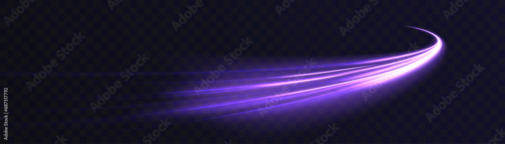 Aufkleber Light effect of high speed curved light beams. Technology of light movement of light energy. Banner poster design concept. Abstract background of curved rays of light.