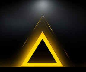 Yellow triangle frame background, geometric shapes background