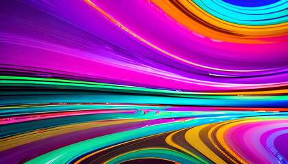 Abstract marbled acrylic paint ink painted waves painting texture colorful background banner - Bold colors, rainbow color swirls wave