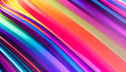 Abstract marbled acrylic paint ink painted waves painting texture colorful background banner - Bold colors, rainbow color swirls wave