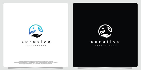 Natural eco friendly life icon. a symbol of life, beauty, growth, strength, and good health.