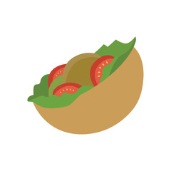 Stuffed Flatbread emoji vector symbol pita falafel