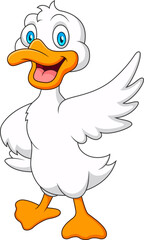 Cartoon cute duck mascot illustration