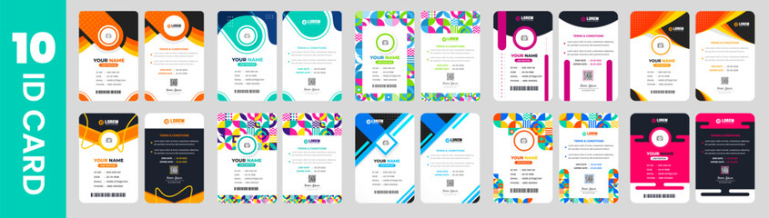 Obraz premium big mega Set of 20 Simple And Clean Elegant Flat corporate business Abstract style letterhead design template set. corporate Modern office letter head design bundle.