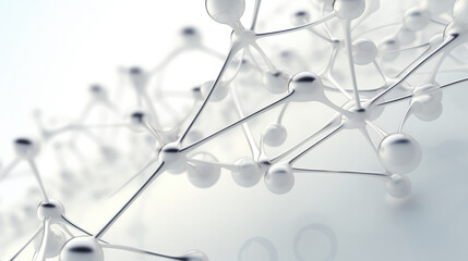Transparent Molecule Gel Floating on a Clean White Canvas, a Window into Molecular Wonders