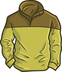 Simple modern brown and light green jacket cartoon illustration