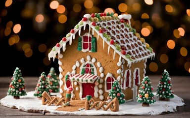 Create a festive gingerbread house for Christmas day