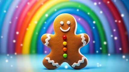 Fototapeta premium Generative AI, Gingerbread, Jellys, Christmas, Colorful, Vibrant, Festive, Holiday, Sweet, Treat, Cookies, Candies, Decorations, Seasonal, Edible, Delicious, Traditional