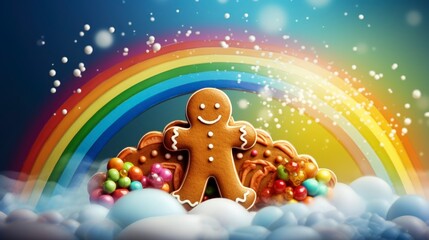Generative AI, Gingerbread, Jellys, Christmas, Colorful, Vibrant, Festive, Holiday, Sweet, Treat, Cookies, Candies, Decorations, Seasonal, Edible, Delicious, Traditional