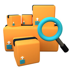 3D Rendered Search Package Isolated on The Transparant Background