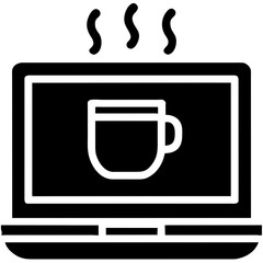 cup of coffee with laptop