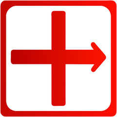 red cross isolated on white