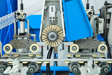 Machine tools for gluing edging onto furniture wood board