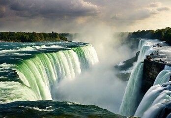 Thundering Cascades: Niagara Falls' Powerful Elegance - obrazy, fototapety, plakaty