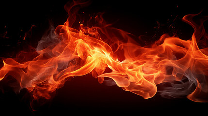 Fototapeta na wymiar Fiery Passion Unleashed: Isolated Flames on White Background - A Captivating Image of Burning Intensity, Perfect for Heatwave Concepts and Blazing Energy Designs.