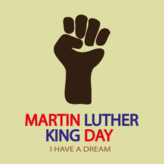 Martin luther king day usa flag hand, vector art illustration.