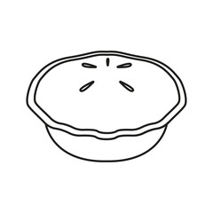 Pie line icon vector bakery