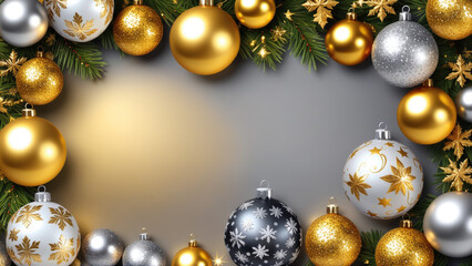 A christmas wreath made up of christmas ornaments