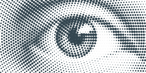 Human eye. Drawing from dots.Technology background.Vector illustration.