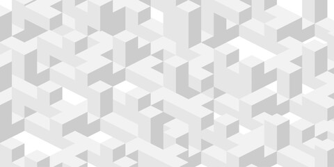 White background made of cubes and squares.Geometric lines.Abstract tech.Vector illustration.