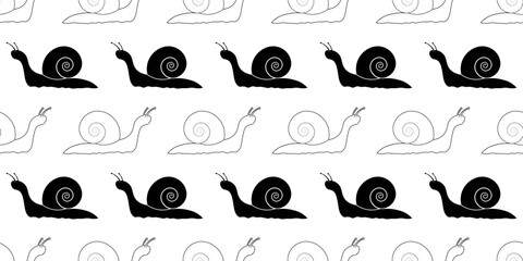 outline silhouette snail seamless pattern © Sutana