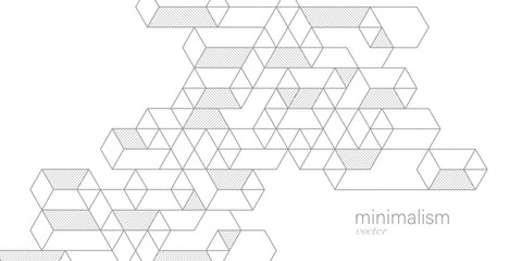 Abstract white background from geometric lines. Geometry drawing. Vector illustration.