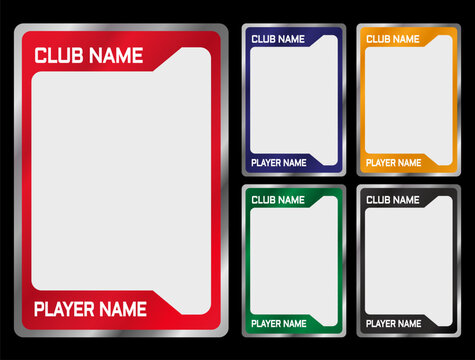 Classic card templates for sports games and games with different colors