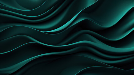 Obraz premium Dark Green Abstract Wallpaper with Flowing Lines