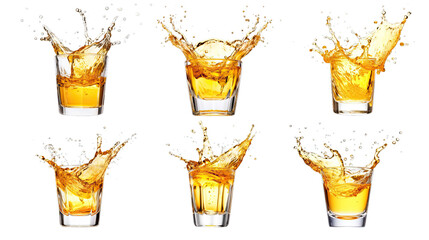 Collection of PNG. A glass shot of tequila making toast with splash isolated on a transparent background. - Powered by Adobe