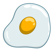 fried egg hand drawn illustration cartoon colorful fried egg Use to make food menu posters.