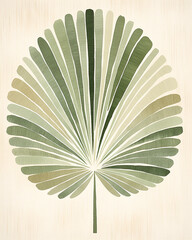calm green boho style posters with geometric shapes and palm leaves 8:10 for design and wall art print backdrop