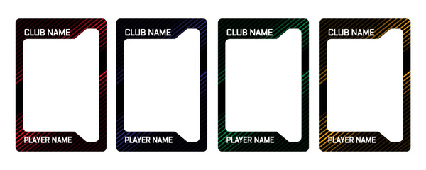 sports and gaming card templates with a combination of solid and black colors  - obrazy, fototapety, plakaty