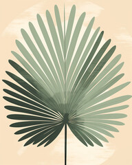 calm green boho style posters with geometric shapes and palm leaves 8:10 for design and wall art print backdrop