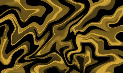 Gold black liquid abstract background illustration