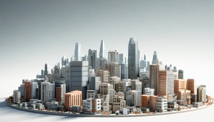 3d render cityscape view with copyspace for text