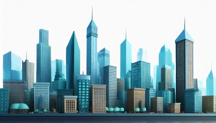 Fototapeta premium 3d render cityscape view with copyspace for text