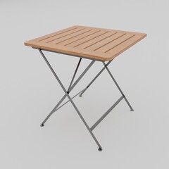 3d rendering cafe table isolated on white background.