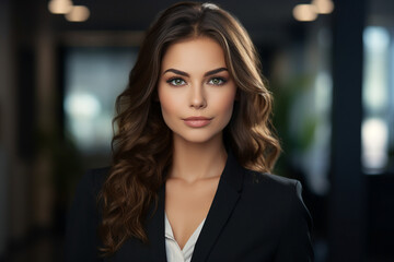 Generative AI picture portrait of amazing gorgeous office worker young woman