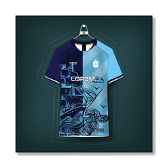 Sports jersey and t-shirt template sports jersey design vector. Sports design for football, racing, gaming jersey. Vector.