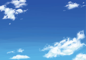 青空の背景素材（ベクターデータは雲の移動可能）