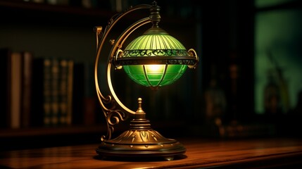 Fototapeta na wymiar Lamp of Nostalgia: Vintage Illumination in Green