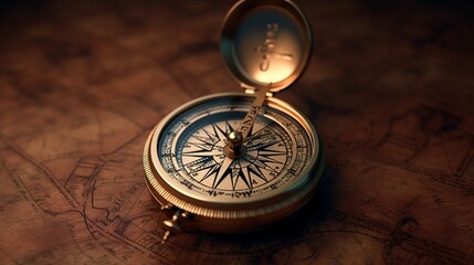 Navigational Nostalgia: Vintage 3D Compass
